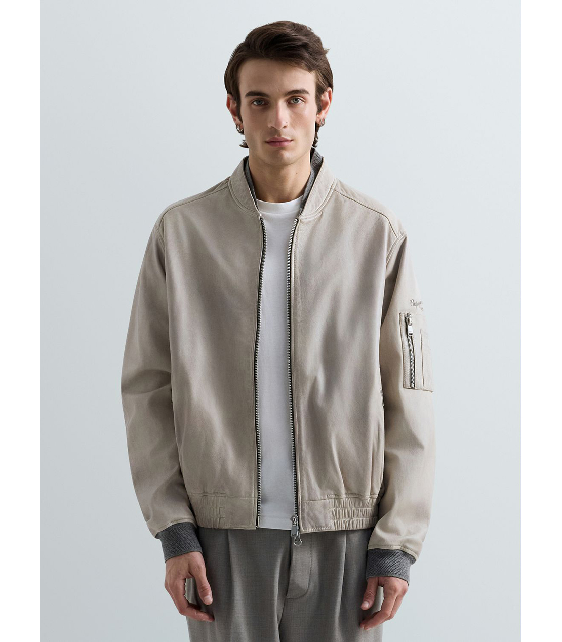 ラムレザーボンバージャケット 詳細画像 グレイッシュベージュ 1